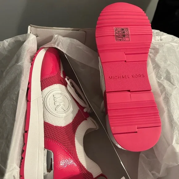 Michael Kors Fuchsia and White Sneakers - Picture 3 of 4